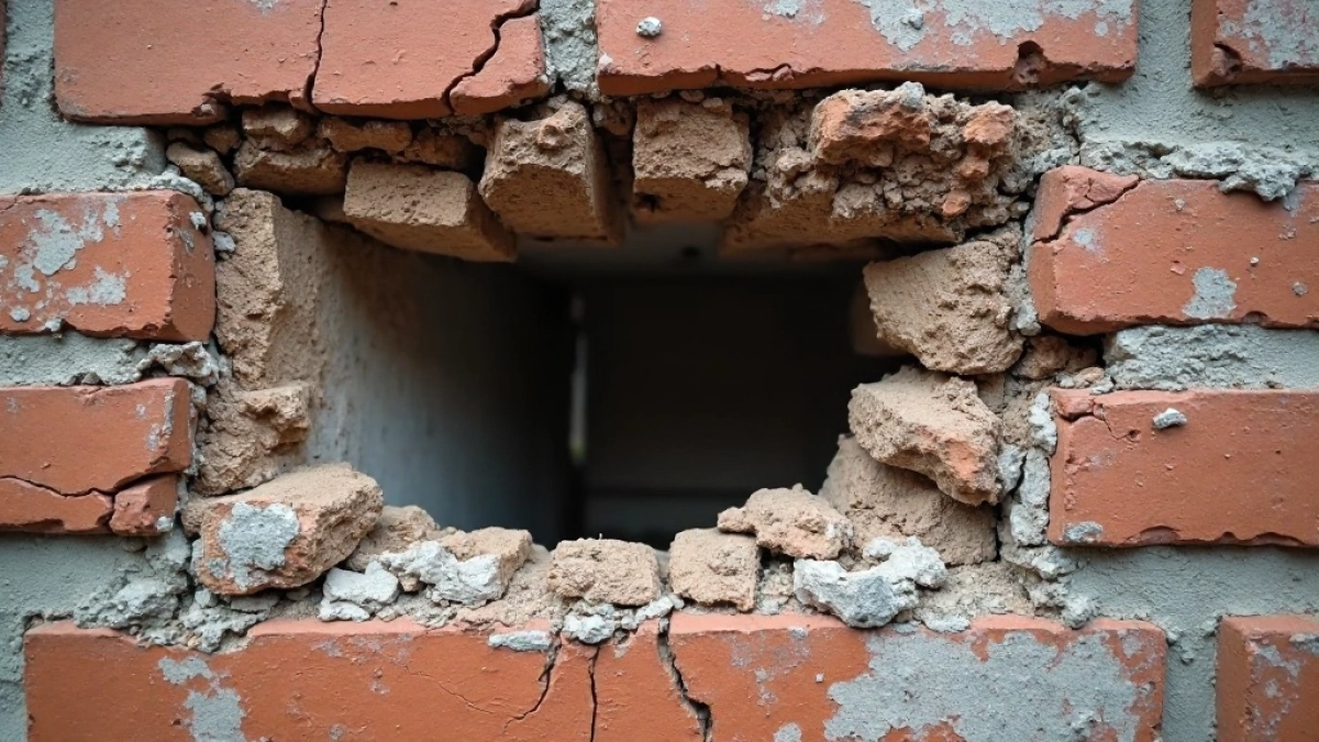 dziura w elewacji jak naprawic