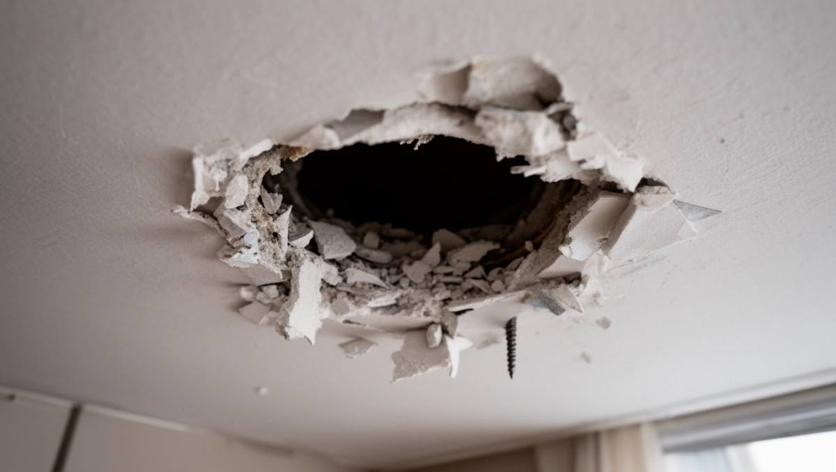 dziura w suficie jak naprawic