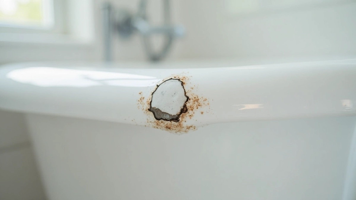 jak naprawić odprysk w wannie emaliowanej