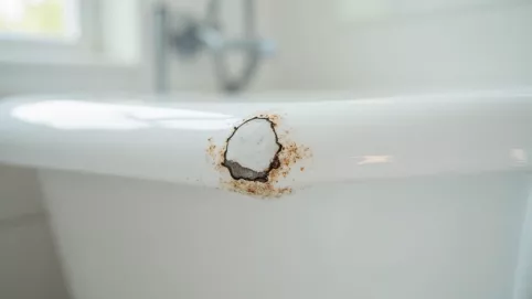 jak naprawić odprysk w wannie emaliowanej