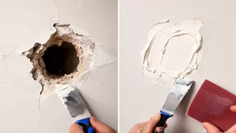 jak naprawić ubytki w ścianie